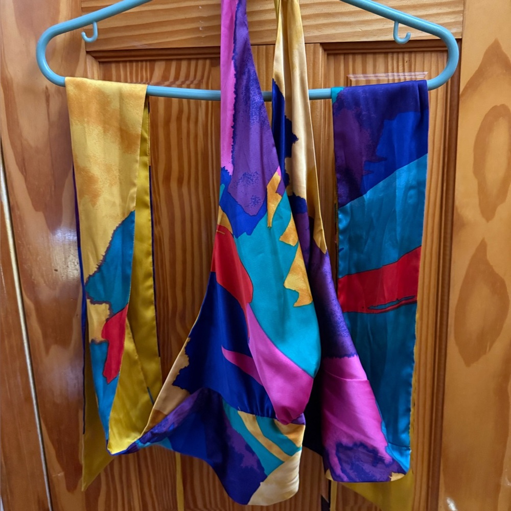New York & Company Vibrant Multicolor Halter Top